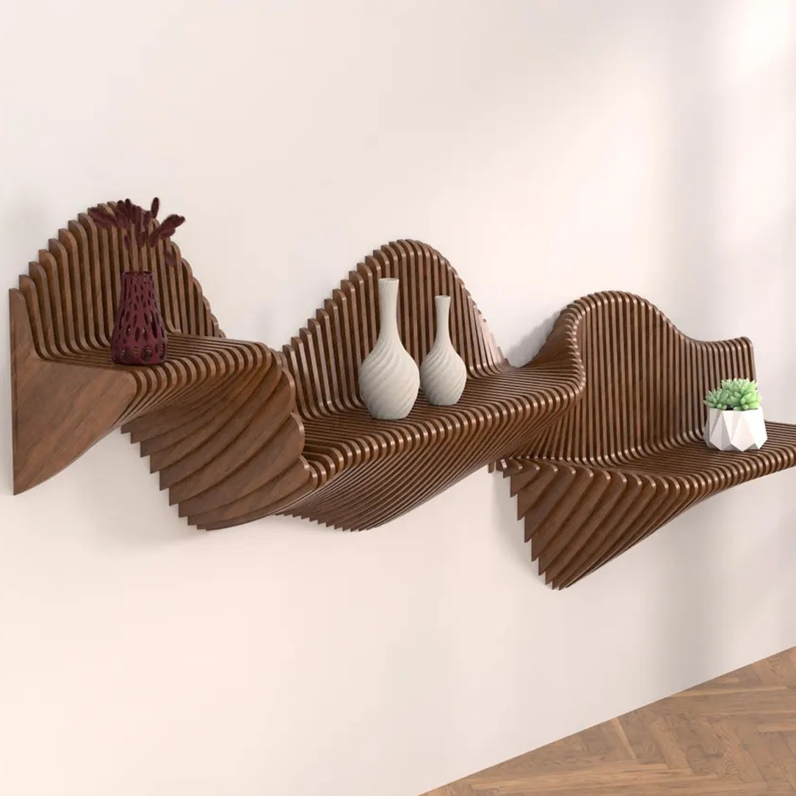 Parametric wavy shelf