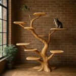 Wooden Tree Shaped Cat Tree